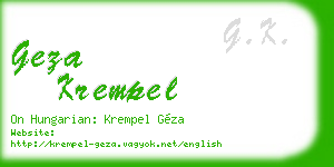 geza krempel business card